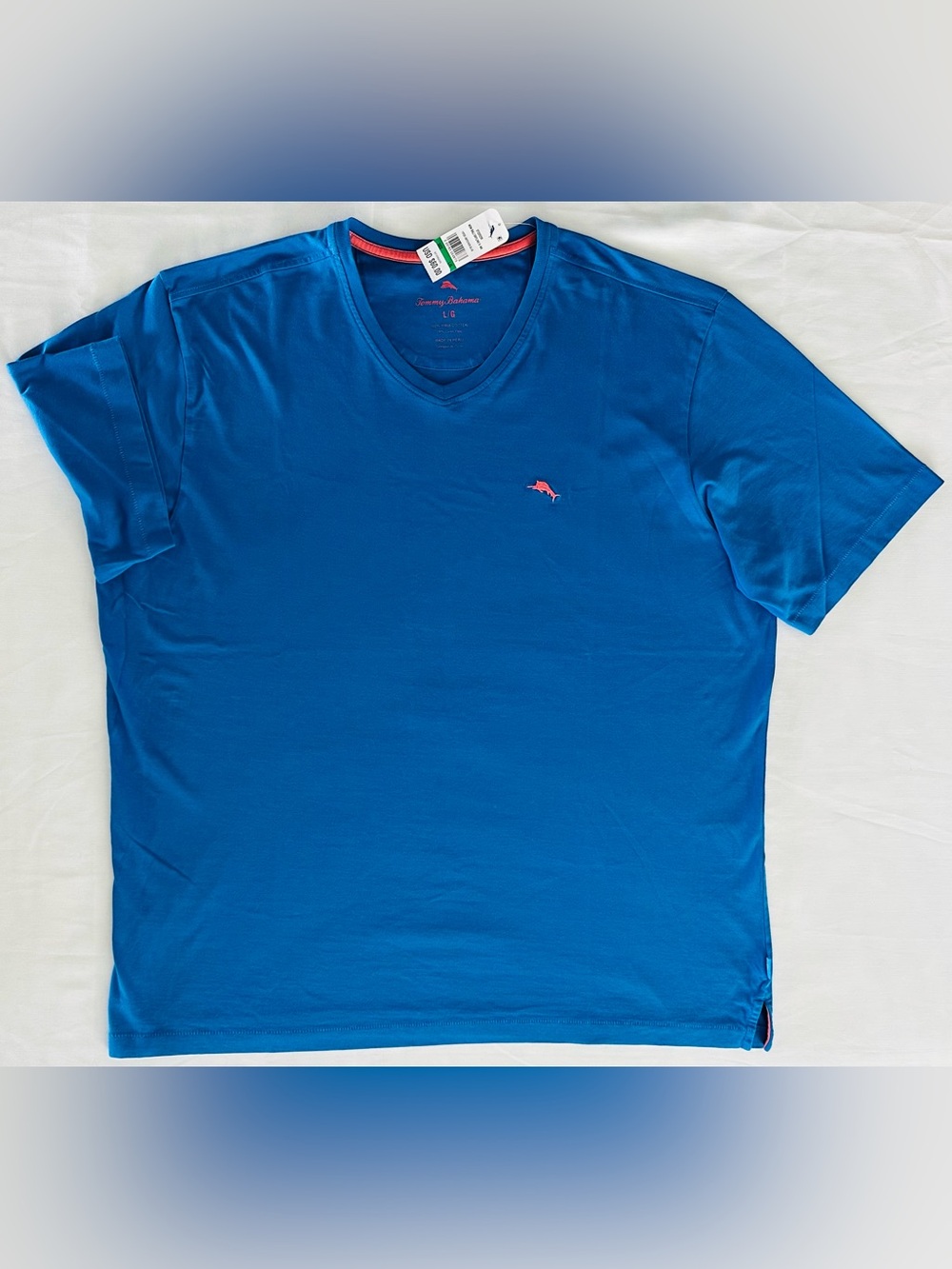 Tommy Bahama Men's NEW BALI SKYLINE V-Neck Tee T-shirt Large Skydiver Blue NWT